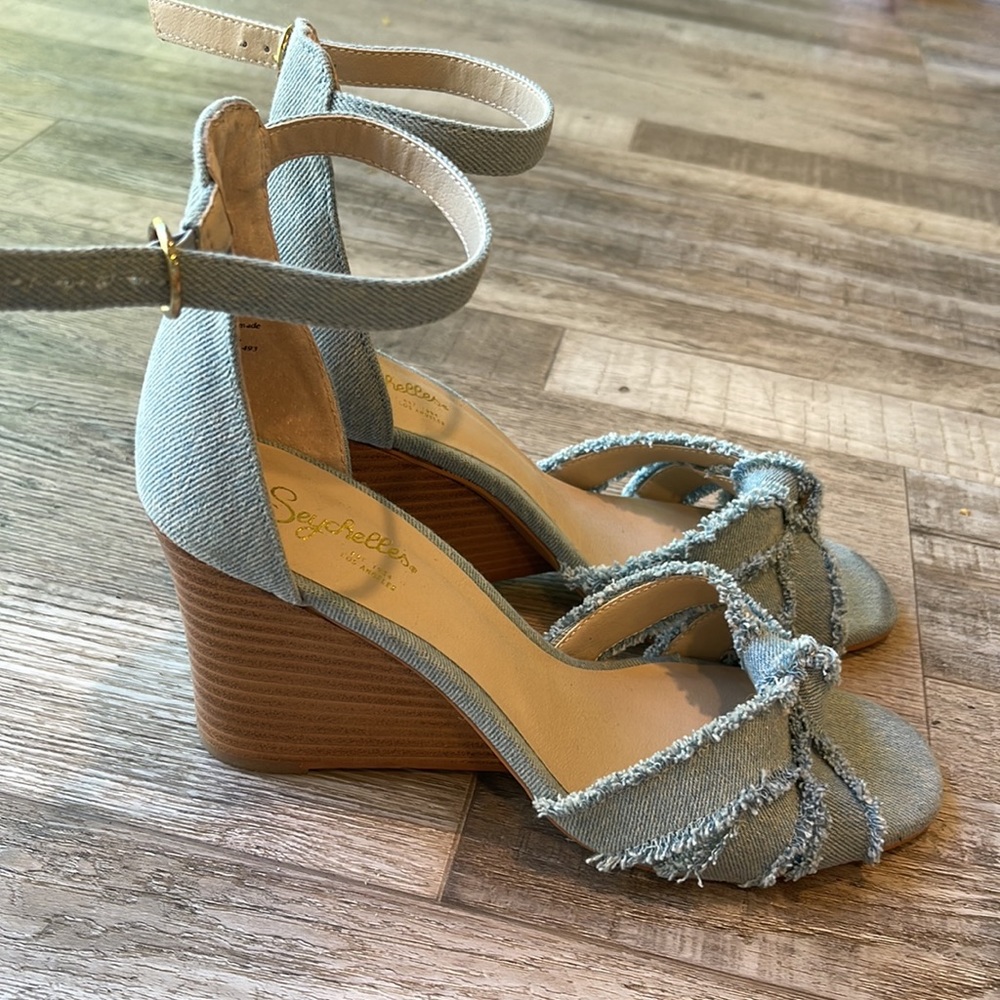 Seychelles open toe wedge jean